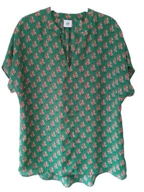 Cabi Women’s Stevie Blouse Top - Green Floral Sz M